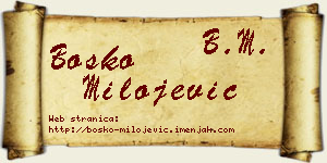Boško Milojević vizit kartica